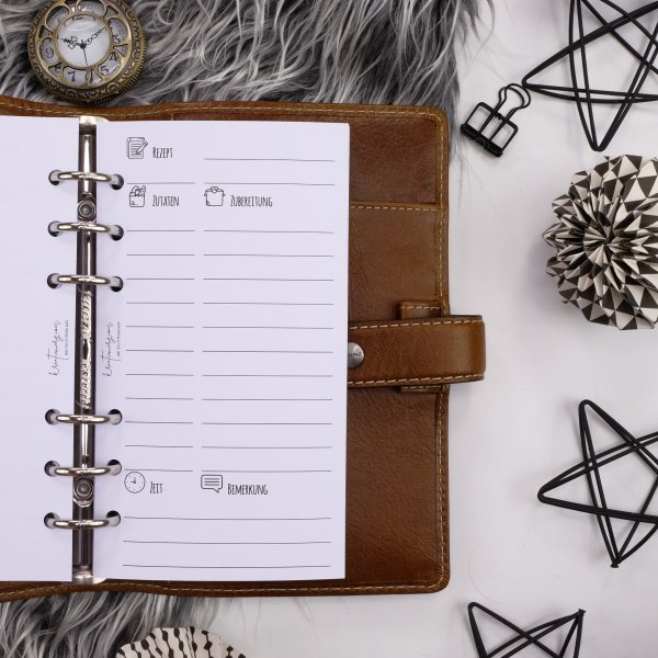 Liste 30 x Rezepte + blanko Seite