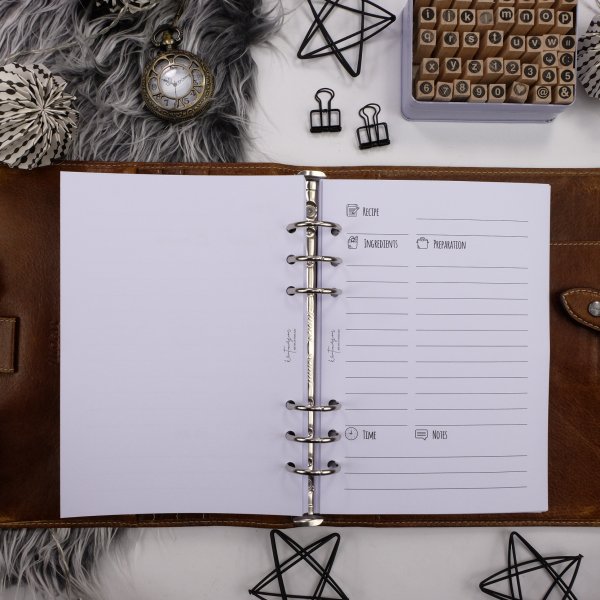 Liste 30 x Rezepte + blanko Seite