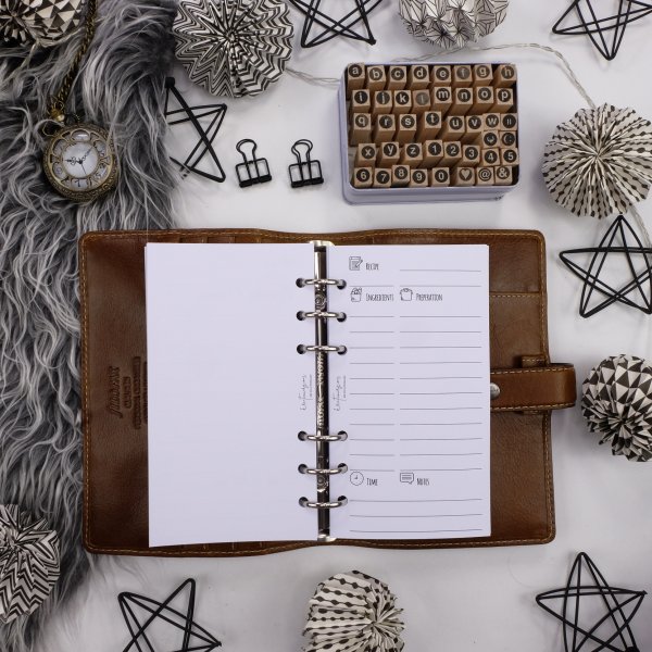 Liste 30 x Rezepte + blanko Seite